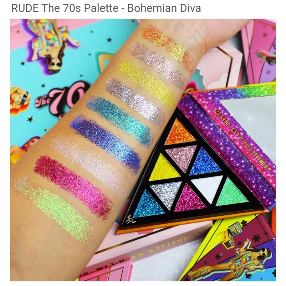 RUDE 70s Vibe Eyeshadow Palette - Vibrant Multicolor